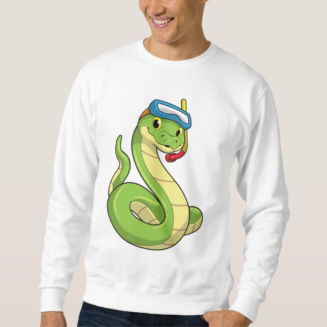 Schlange als Taucher Schnorchel Sweatshirt (Vorderseite)