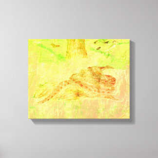 Schlange an einer rocken Canvas Print Leinwanddruck