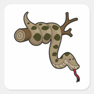 Schlange an Zweigstelle Quadratischer Aufkleber