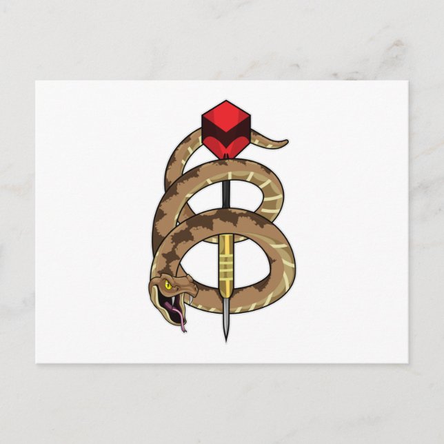 Schlange bei Darts mit Dart Postkarte (Vorderseite)