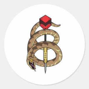 Schlange bei Darts mit Dart Runder Aufkleber