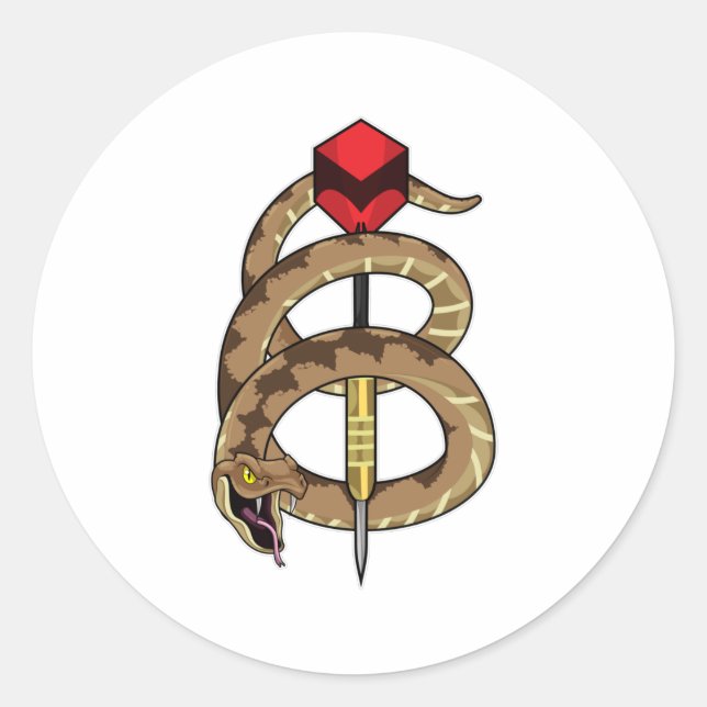 Schlange bei Darts mit Dart Runder Aufkleber (Vorderseite)