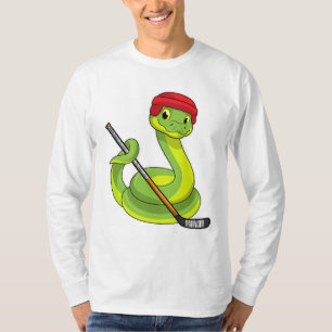 Schlange beim Eishockey mit Eishockeystick T-Shirt