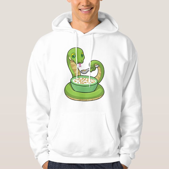 Schlange beim Essen mit Muesli Hoodie (Vorderseite)