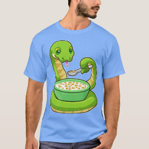 Schlange beim Essen mit Muesli T-Shirt
