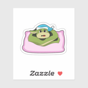 Schlange beim Schlafen mit Nachtkappe Aufkleber