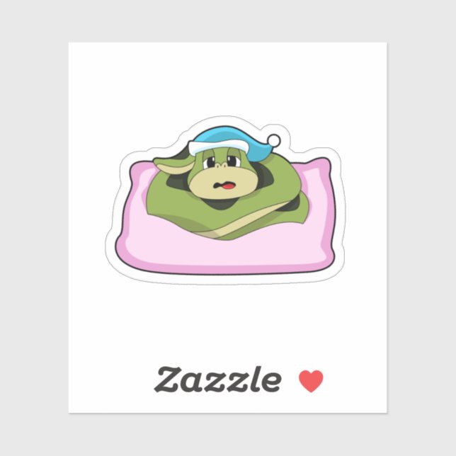 Schlange beim Schlafen mit Nachtkappe Aufkleber (Blatt)