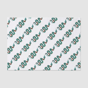 Schlange Braun und Aquamarine Silhouette Seidenpapier