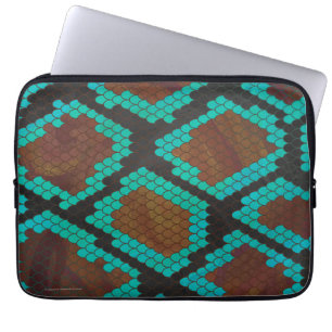 Schlange Brown und Aquamarine Printwerbung Laptopschutzhülle