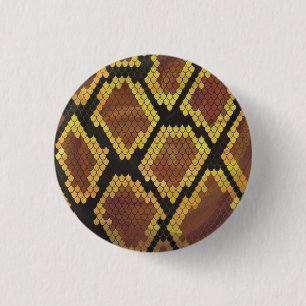 Schlange Brown und Gold Print Button