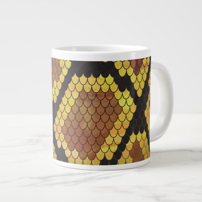 Schlange Brown und Gold Print Jumbo-Tasse (Vorderseite Rechts)
