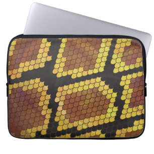 Schlange Brown und Gold Print Laptopschutzhülle