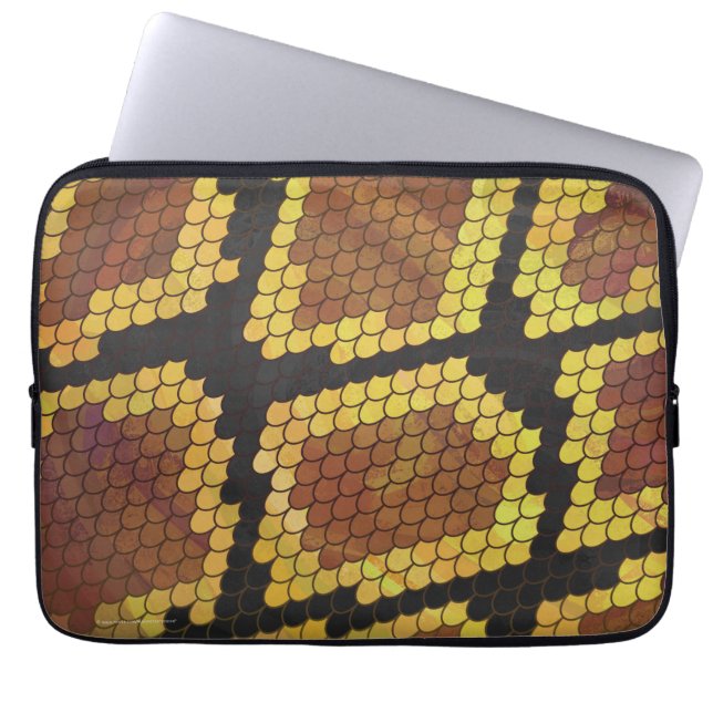 Schlange Brown und Gold Print Laptopschutzhülle (Vorderseite)