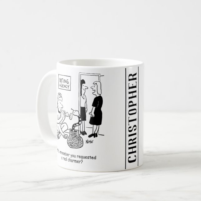 Schlange Charmer bei der Verabredet Agentur Kaffeetasse (Vorderseite Links)