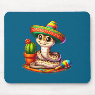 Schlange cinco de mayo Reptilienliebhaber Sombrero Mousepad
