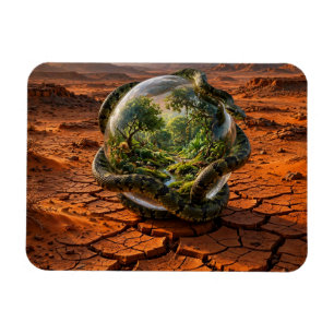 Schlange & die Sphäre von Eden Surrealer Traumland Magnet