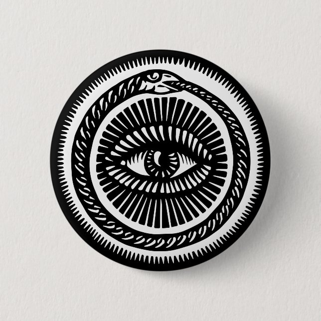 Schlange frisst ihren eigenen Schwanz Button (Vorderseite)