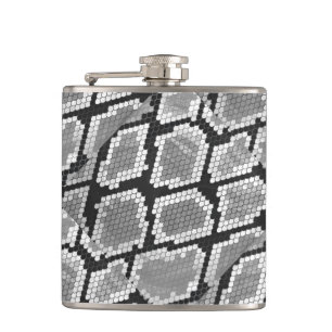 Schlange Grau und leicht Grau drucken Flachmann