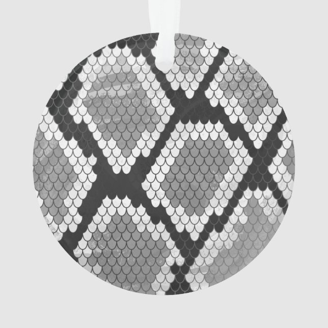 Schlange Grau und leicht Grau drucken Ornament (Rückseite)