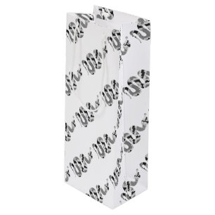 Schlange Grau und leicht Grau Silhouette Geschenktüte Für Weinflaschen