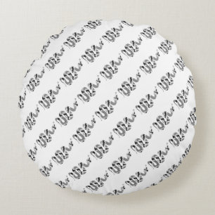 Schlange Grau und leicht Grau Silhouette Rundes Kissen