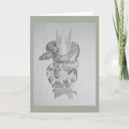 Schlange Grußkarte im Inneren leer Karte
