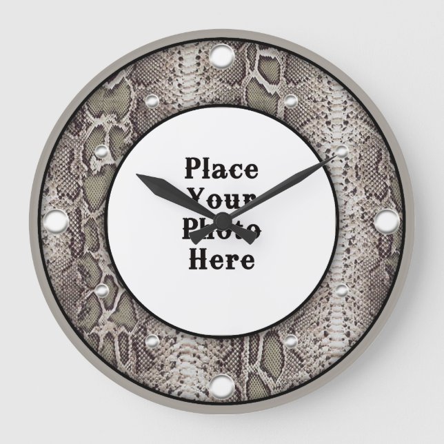 Schlange hauen Sie Ihr Foto Wall Uhr (Vorderseite)