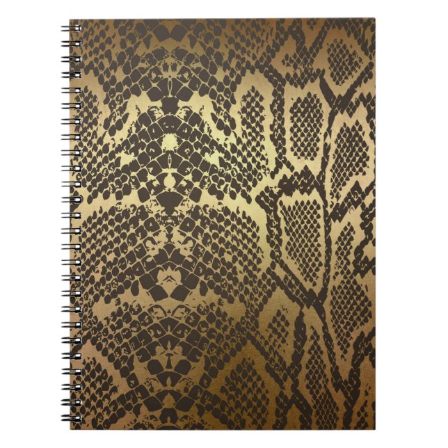 Schlange Haut Print Modern Glam Gold Notizblock (Vorderseite)