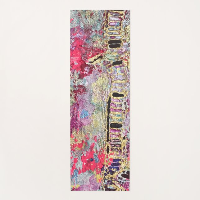 Schlange Haut Yoga Mat Bold Vibranu Gold farbig Yogamatte (Vorderseite)