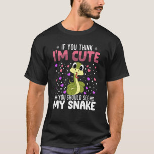 Schlange Herz Valentinstag Tier für Frauen Kinder T-Shirt