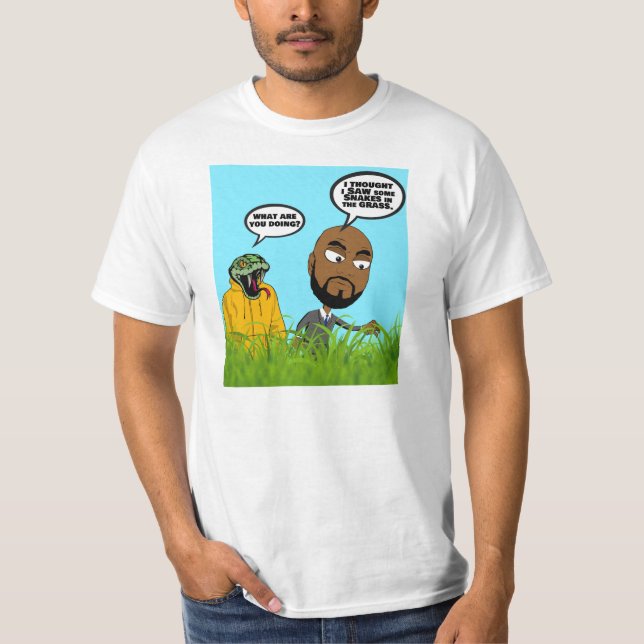 Schlange im Gras Männerwert-T - Shirt (Vorderseite)