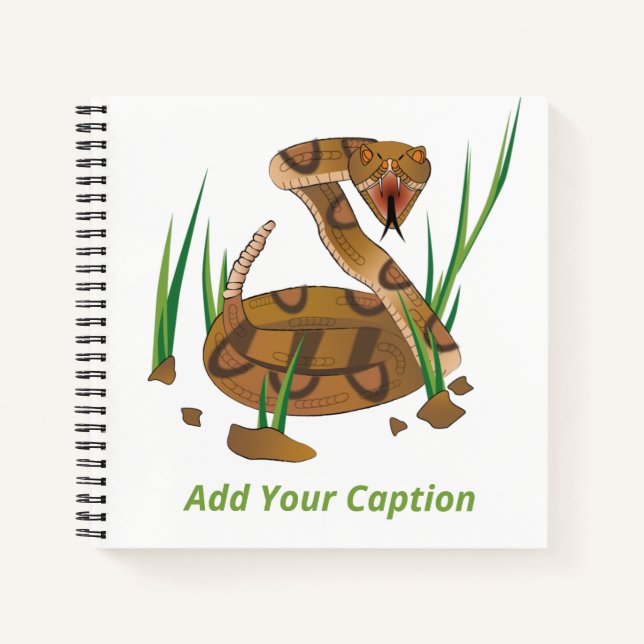 Schlange im Gras Notizbuch (Vorderseite)