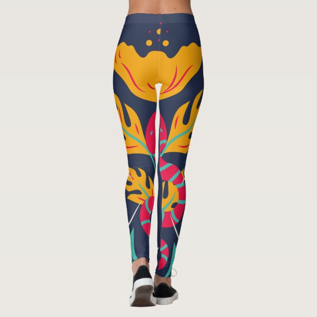 Schlange im Wald Leggings (Rückseite)