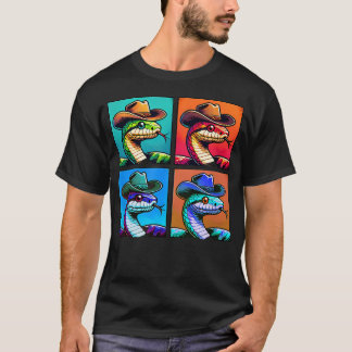 Schlange in Cowboyhut Lustige Tier Cowboy Schlange T-Shirt