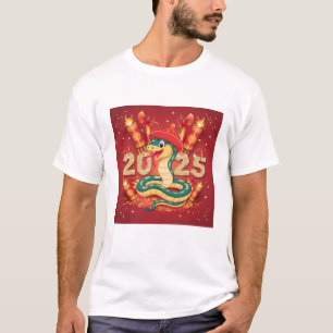 Schlange Jahr 2025 Holzschlange T-Shirt