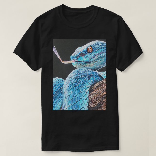 Schlange Kunst Schönes Viper Zeichnend T-Shirt (Design vorne)