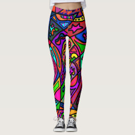 Schlange Leggings Farbenfroh