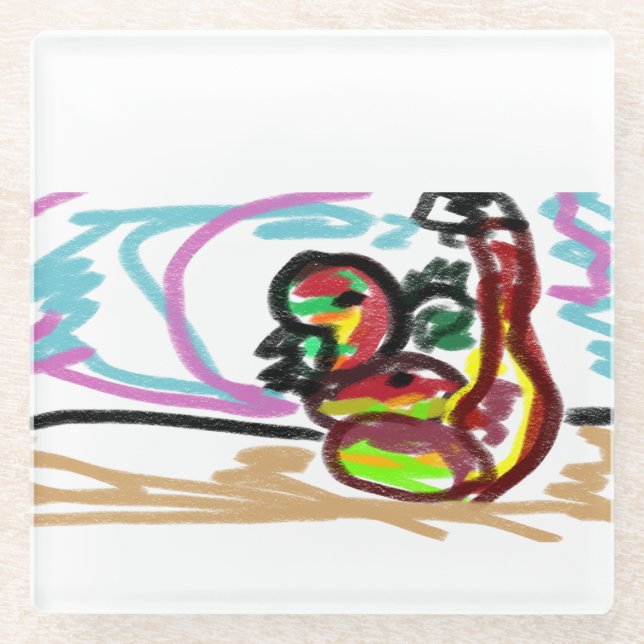 Schlange Liebe Glasuntersetzer (Vorderseite)