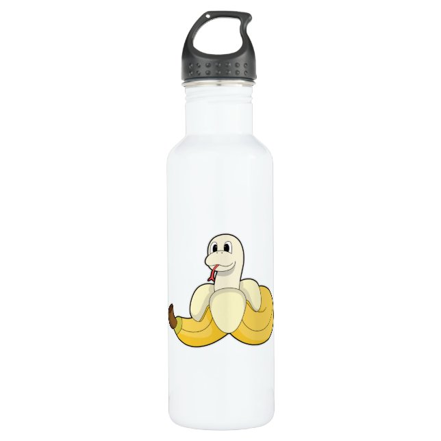 Schlange mit Banana Edelstahlflasche (Vorderseite)