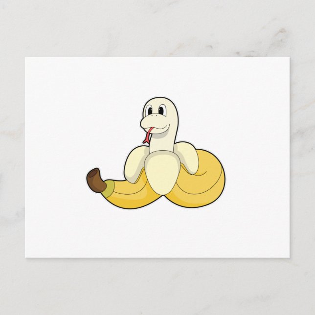 Schlange mit Banana Postkarte (Vorderseite)
