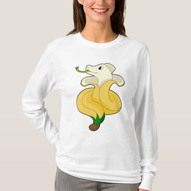 Schlange mit Banana T-Shirt (Vorderseite)