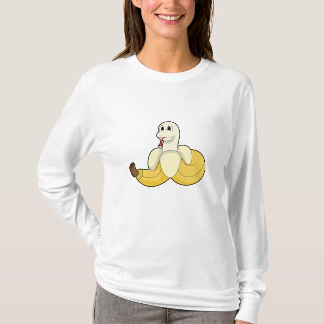 Schlange mit Banana T-Shirt (Vorderseite)