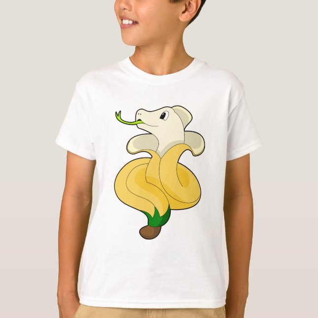Schlange mit Banana T-Shirt (Vorderseite)
