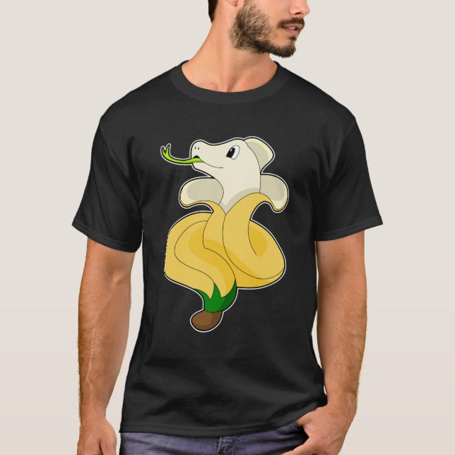 Schlange mit Banana T-Shirt (Vorderseite)
