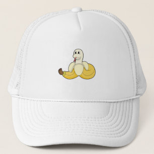 Schlange mit Banana Truckerkappe