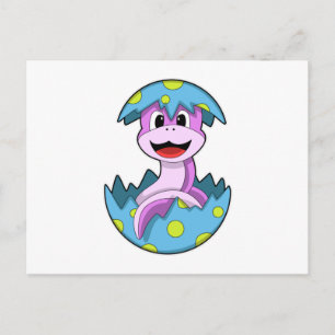 Schlange mit Ei-Muschel Postkarte