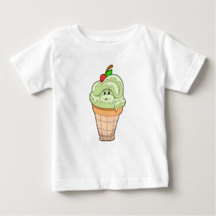 Schlange mit Eiscreme und Kirsche Baby T-shirt