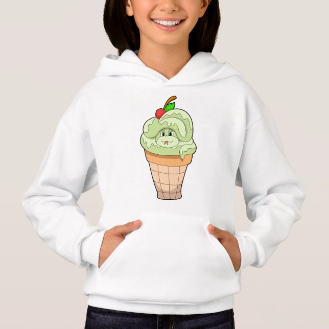 Schlange mit Eiscreme und Kirsche Hoodie (Vorderseite)