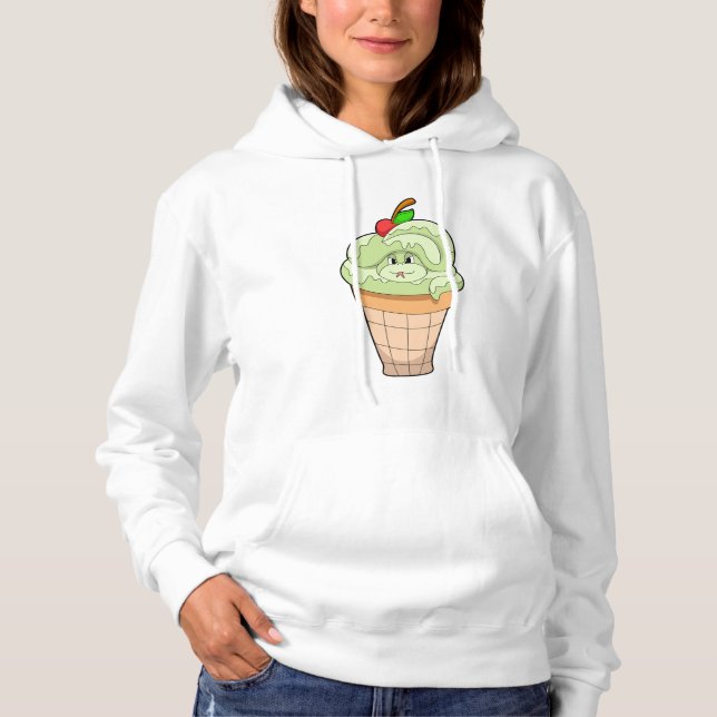 Schlange mit Eiscreme und Kirsche Hoodie (Vorderseite)