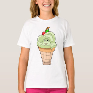 Schlange mit Eiscreme und Kirsche T-Shirt